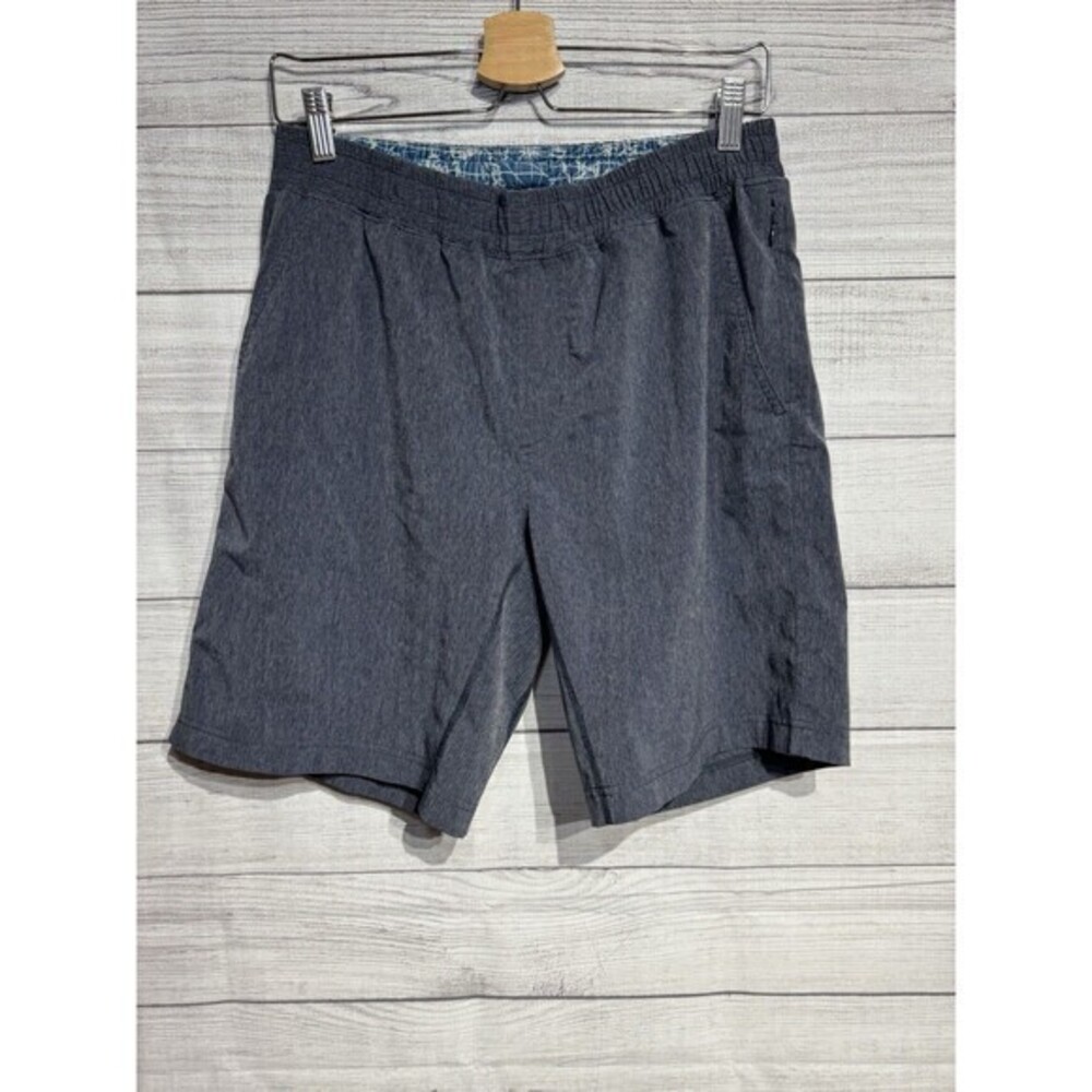 Rhone Mens MEDIUM  Unlined Mako Shorts  Blue Gray Yoga Running Active